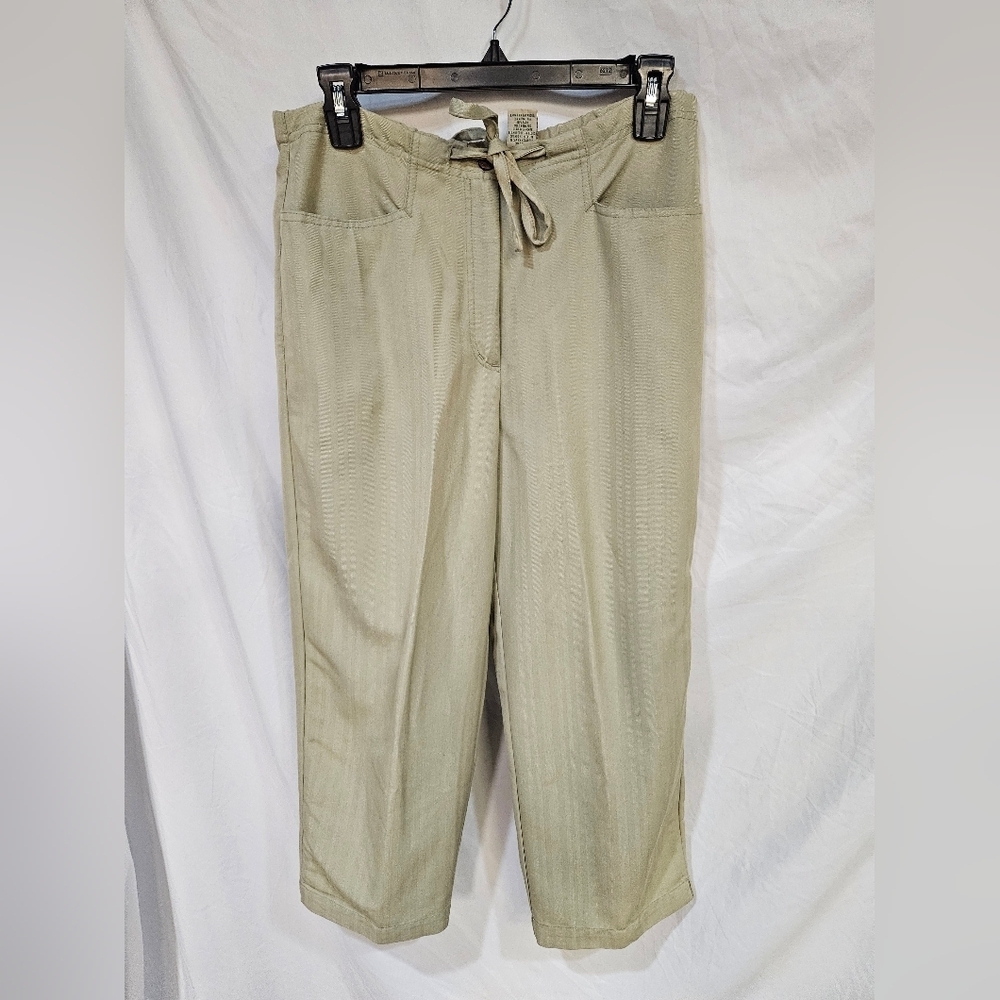 Havana Jacks Cafe Pants Mens Small Beige Drawstring Casual Rayon Blend